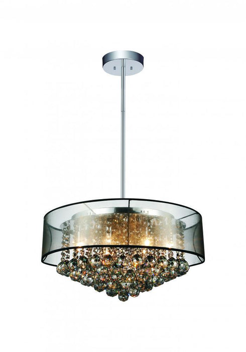 CWI Lighting Radiant 12 Light Drum Shade Chandelier With Chrome Model: 5062P24C (SMOKE + B)