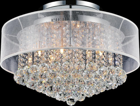 CWI Lighting Radiant 12 Light Drum Shade Flush Mount With Chrome Model: 5062C24C (CLEAR + W)