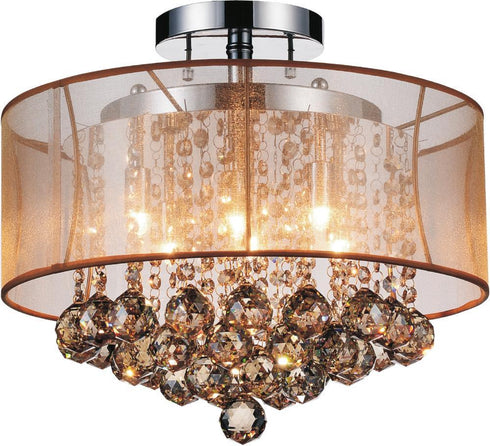 CWI Lighting Radiant 6 Light Drum Shade Flush Mount With Chrome Model: 5062C16C (CHP + G)