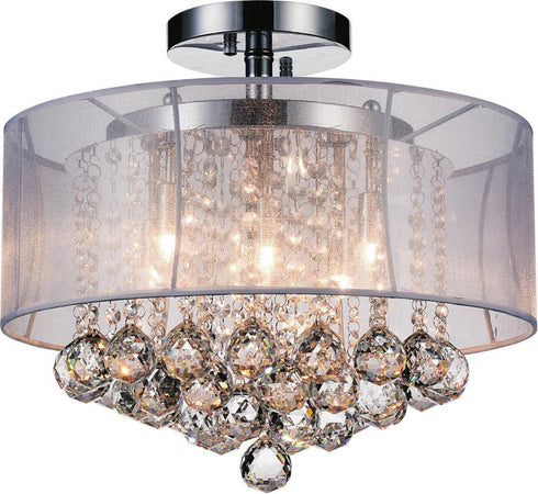 CWI Lighting Radiant 6 Light Drum Shade Flush Mount With Chrome Model: 5062C16C (CLEAR + W)
