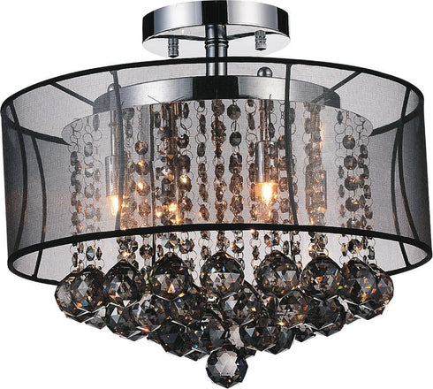 CWI Lighting Radiant 6 Light Drum Shade Flush Mount With Chrome Model: 5062C16C (SMOKE + B)