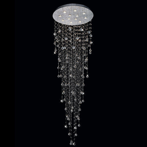 CWI Lighting Rain Drop 12 Light Flush Mount With Chrome Finish Model: 6601C32C-12