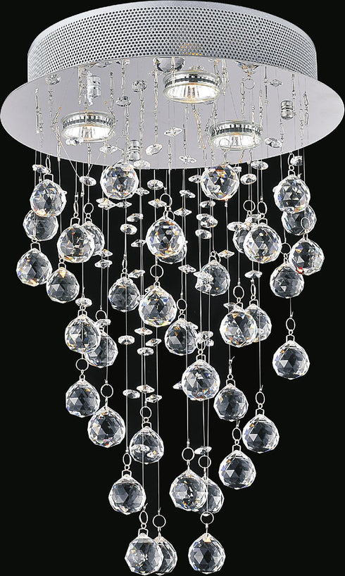 CWI Lighting Rain Drop 3 Light Flush Mount With Chrome Finish Model: 6601C12C
