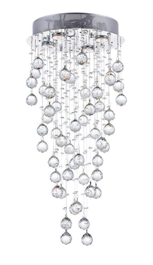 CWI Lighting Rain Drop 4 Light Flush Mount With Chrome Finish Model: 6601C14C