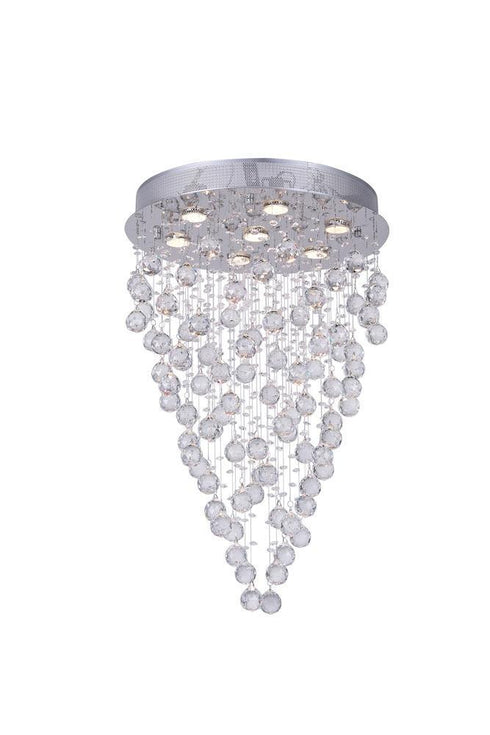 CWI Lighting Rain Drop 7 Light Flush Mount With Chrome Finish Model: 6601C20C