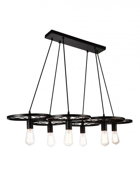 CWI Lighting Ravi 6 Light Down Chandelier With Black Finish Model: 9699P41-6-101