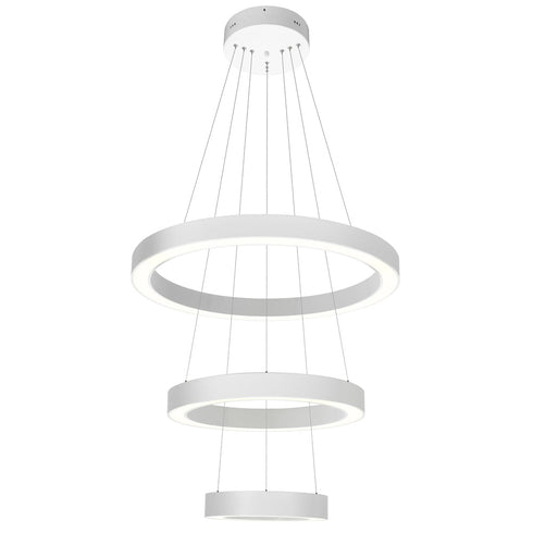 CWI Lighting Ringer 3 Tier LED Integrated White Chandelier Model: 1131P28-3-103