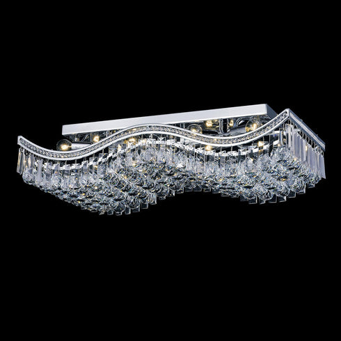 CWI Lighting Ripple 10 Light Flush Mount With Chrome Model: 5051C28C-RC