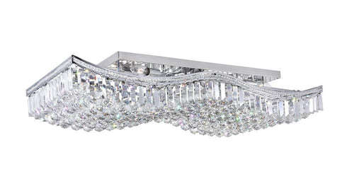 CWI Lighting Ripple 18 Light Flush Mount With Chrome Finish Model: 5051C39C-RC