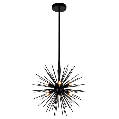 CWI Lighting Savannah 6 Light Chandelier With Black Finish Model: 1034P16-6-101