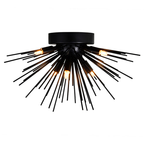 CWI Lighting Savannah 6 Light Flush Mount With Black Model: 1034C20-6-101
