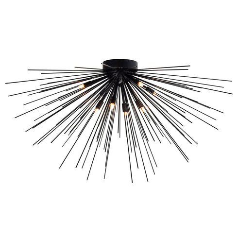 CWI Lighting Savannah 8 Light Flush Mount With Black Model: 1034C40-8-101