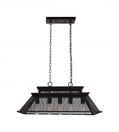 CWI Lighting Savill 5 Light Island Chandelier With Reddish Black Model: 9745P32-5-219