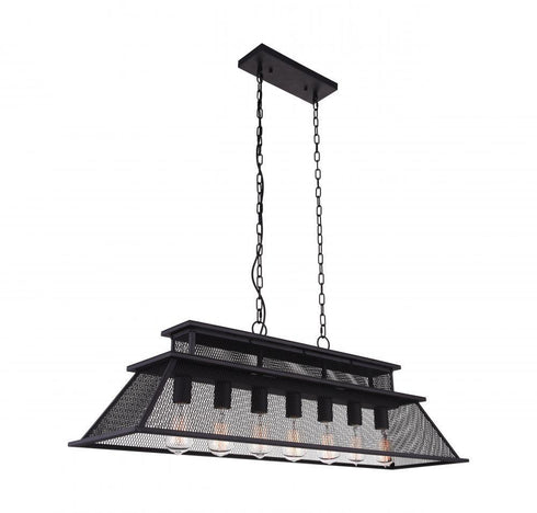 CWI Lighting Savill 7 Light Island Chandelier With Reddish Black Model: 9745P44-7-219