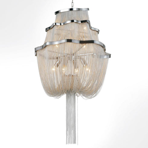 CWI Lighting Secca 9 Light Down Chandelier With Chrome Finish Model: 5654P20C