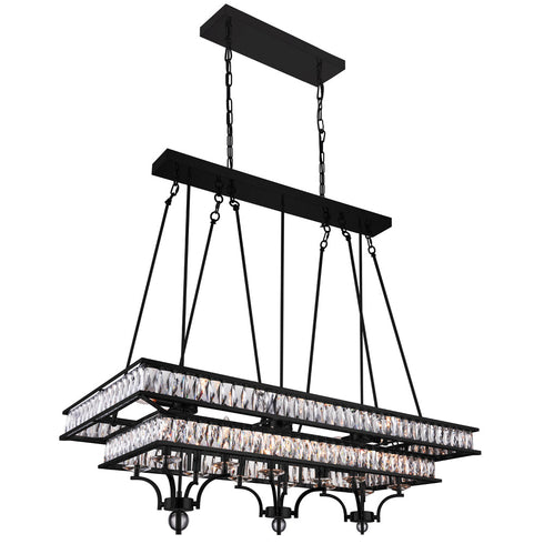 CWI Lighting Shalia 20 Light Island Chandelier With Black Model: 9972P47-20-101