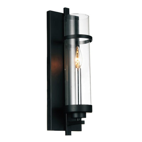 CWI Lighting Sierra 1 Light Wall Sconce With Black Finish Model: 9827W5-1-101