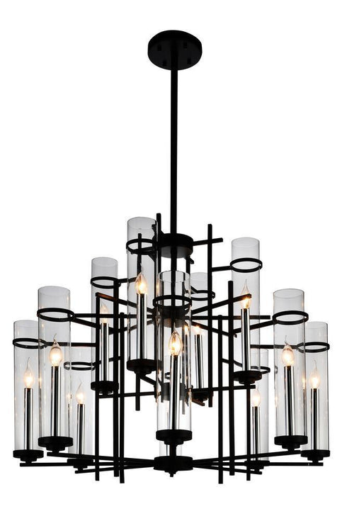 CWI Lighting Sierra 12 Light Up Chandelier With Black Finish Model: 9827P38-12-101