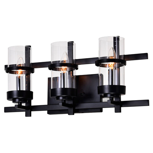 CWI Lighting Sierra 3 Light Wall Sconce With Black Finish Model: 9827W21-3-101