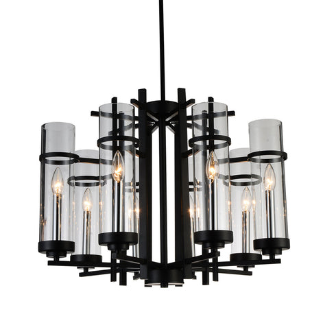 CWI Lighting Sierra 8 Light Up Chandelier With Black Finish Model: 9827P26-8-101