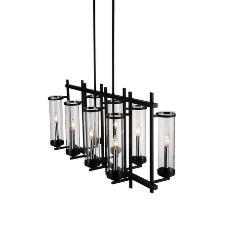 CWI Lighting Sierra 8 Light Up Chandelier With Black Finish Model: 9827P38-8-RC-101
