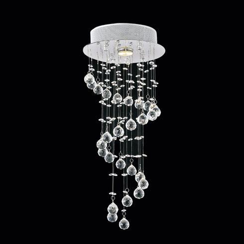 CWI Lighting Spiral 1 Light Flush Mount With Chrome Finish Model: 6603C10C