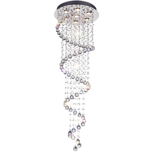 CWI Lighting Spiral 7 Light Flush Mount With Chrome Finish Model: 6603C20C(H:59)