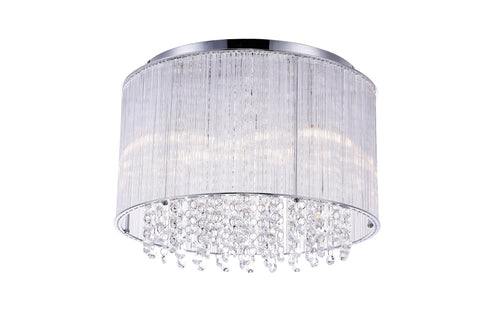 CWI Lighting Spring Morning 6 Light Drum Shade Flush Mount With Chrome Model: 5319C14C-R