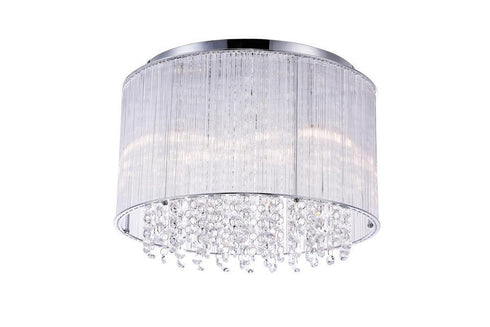 CWI Lighting Spring Morning 6 Light Drum Shade Flush Mount With Chrome Model: 5319C14C-R