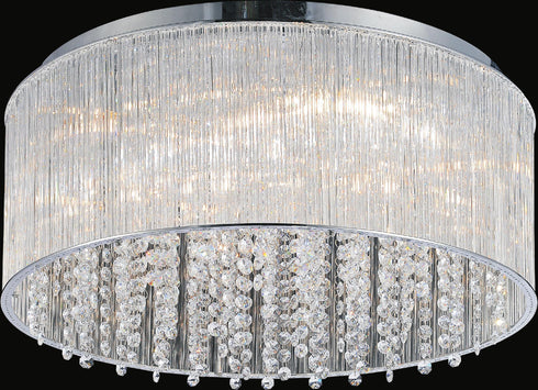 CWI Lighting Spring Morning 9 Light Drum Shade Flush Mount With Chrome Model: 5319C20C-R