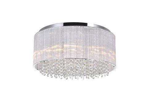 CWI Lighting Spring Morning 9 Light Drum Shade Flush Mount With Chrome Model: 5319C20C-R