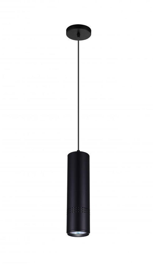 CWI Lighting Stowe LED Down Mini Pendant With Black & Wood Model: 7117P3-1-101-B