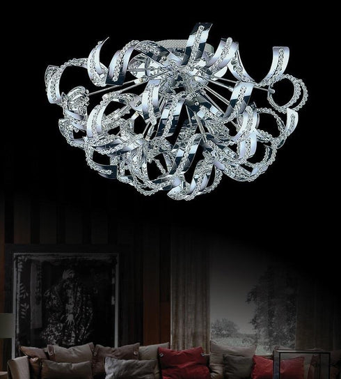 CWI Lighting Swivel 9 Light Flush Mount With Chrome Finish Model: 5067C18C