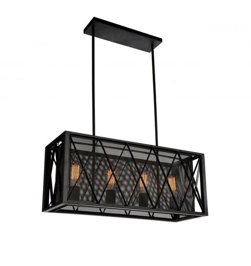 CWI Lighting Tapedia 4 Light Up Chandelier With Black Finish Model: 9889P28-4-RC-101