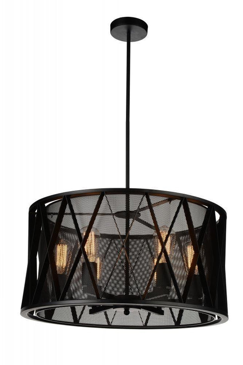 CWI Lighting Tapedia 6 Light Up Chandelier With Black Finish Model: 9889P24-6-101
