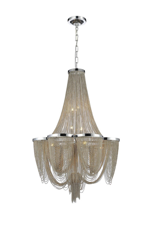 CWI Lighting Taylor 10 Light Down Chandelier With Chrome Finish Model: 5480P22C