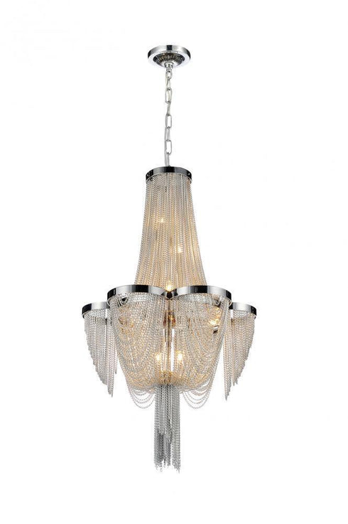 CWI Lighting Taylor 7 Light Down Chandelier With Chrome Finish Model: 5480P14C