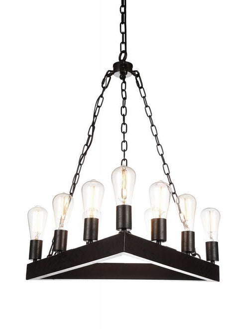 CWI Lighting Teesta 9 Light Up Chandelier With Rust Finish Model: 9705P24-9-130