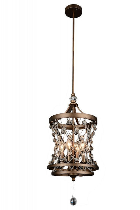 CWI Lighting Tieda 4 Light Up Pendant With Speckled Bronze Model: 9907P12-4-206