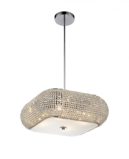 CWI Lighting Tiffany 4 Light Down Chandelier With Chrome Finish Model: 5476P16C-S