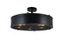CWI Lighting Tigris 5 Light Drum Shade Flush Mount With Black Model: 9904C20-5-101