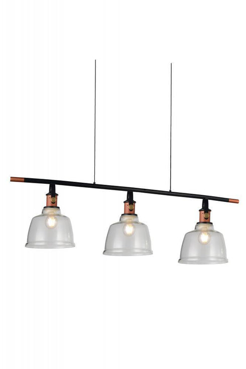CWI Lighting Tower Bell 3 Light Pool Table Light With Black & Copper Model: 9649P47-3-SMOKE