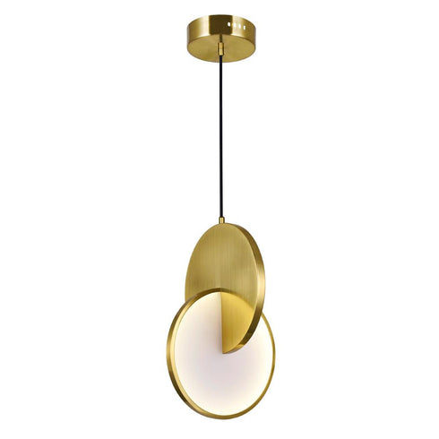 CWI Lighting Tranche LED Mini Pendant With Brushed Brass Finish Model: 1206P10-1-629