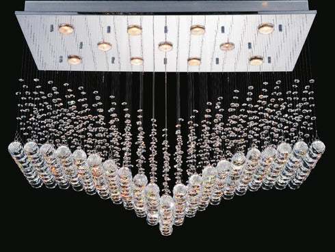 CWI Lighting Twinkle 11 Light Flush Mount With Chrome Finish Model: 6610C36C