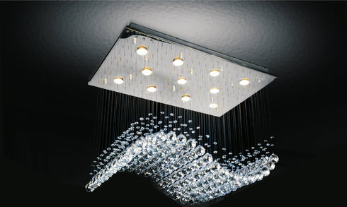 CWI Lighting Twinkle 11 Light Flush Mount With Chrome Finish Model: 6611C37C