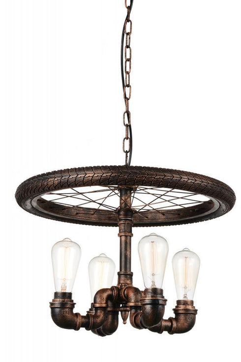 CWI Lighting Union 4 Light Up Chandelier With Blackened Copper Model: 9725P20-4-211
