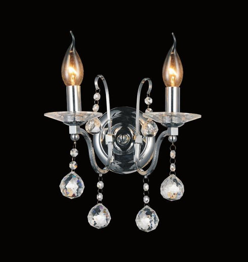 CWI Lighting Valentina 2 Light Wall Sconce With Chrome Finish Model: 5507W12C-2