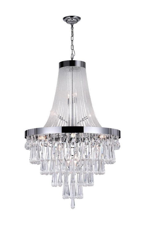 CWI Lighting Vast 17 Light Down Chandelier With Chrome Finish Model: 5078P32C (CLEAR)