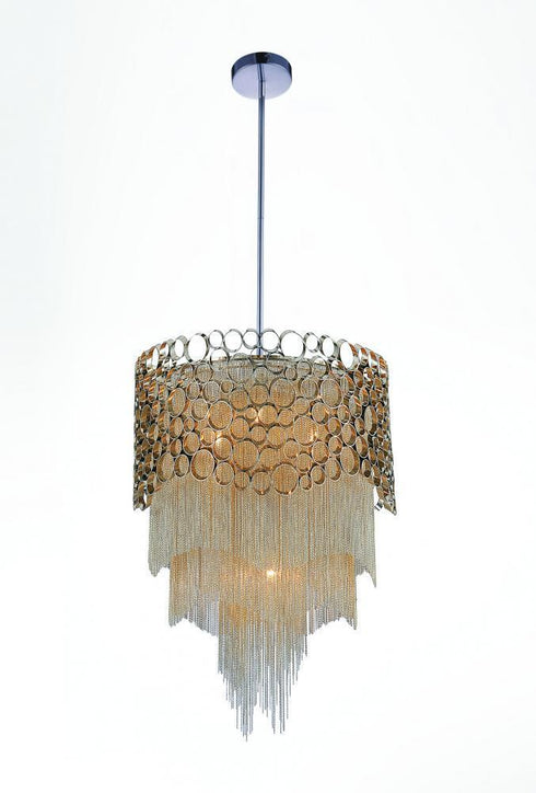 CWI Lighting Victoria 4 Light Drum Shade Chandelier With Chrome Model: 5631P17C-R