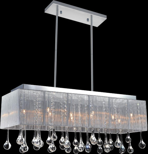CWI Lighting Water Drop 14 Light Drum Shade Chandelier With Chrome Model: 5005P40C(S-C)